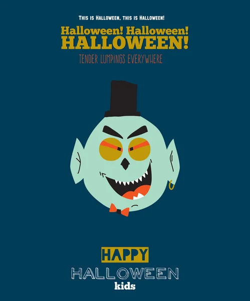 Super monstruo. Feliz fiesta de Halloween, niños . — Archivo Imágenes Vectoriales