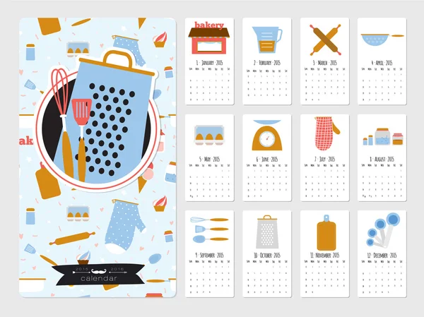 Unusual calendar for 2015. — Stock Vector