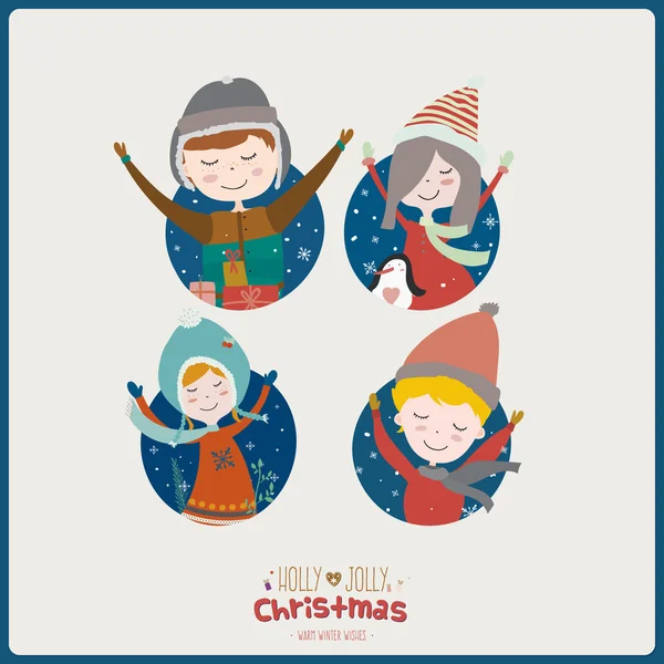 メリークリスマスと新年カード — ストックベクタ