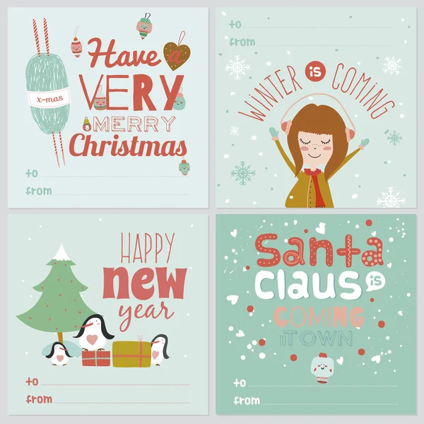 Christmas  greeting cards — Stock Vector