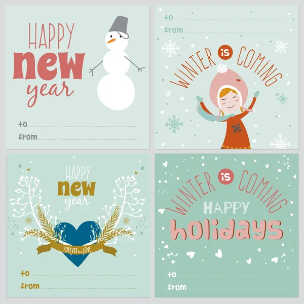 Christmas  greeting cards — Stock Vector