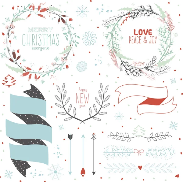 Merry Christmas And New Year Background — Stock Vector