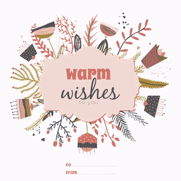 Card- warm wishes to you — Stock Vector