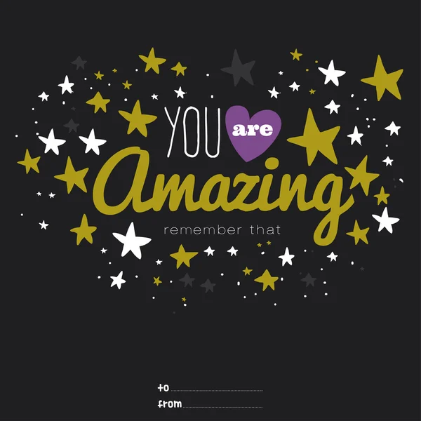 You are amazing - stylish typographic poster — Stock Vector