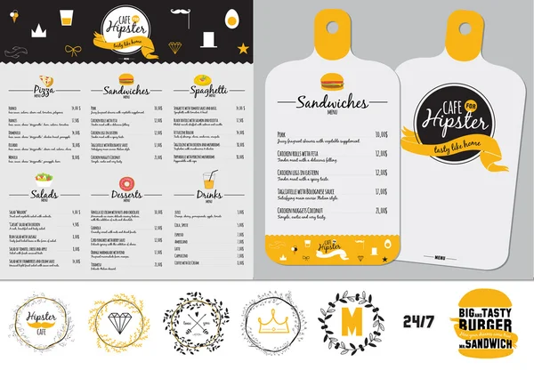 Ensemble de restaurant et café menu design — Image vectorielle