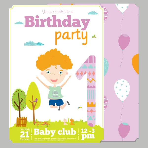 Tarjeta de invitación de cumpleaños — Vector de stock