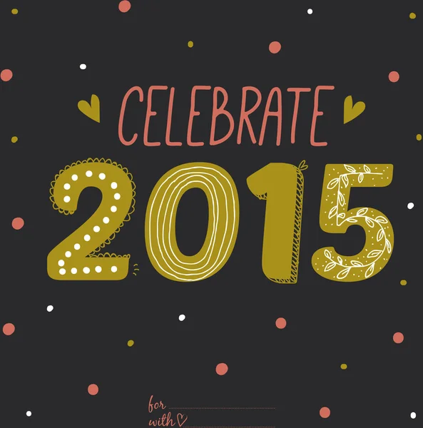 Feliz año nuevo 2015 tarjeta — Vector de stock