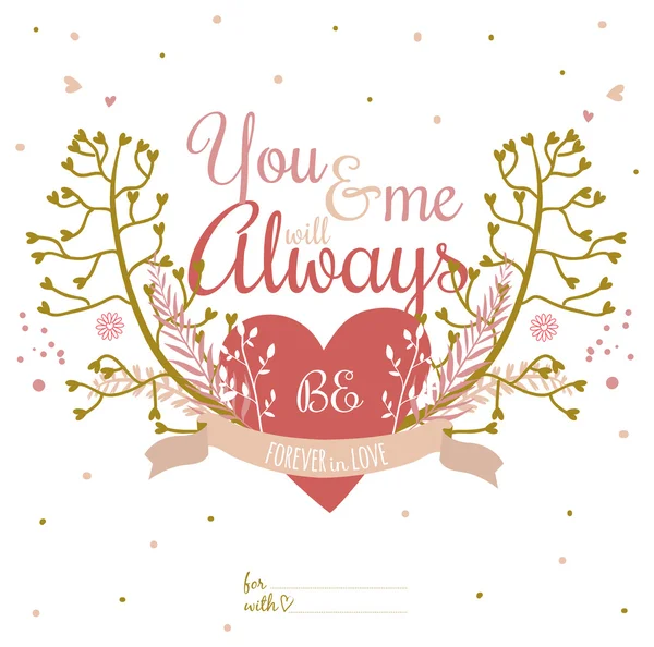 Tarjeta de amor para San Valentín — Vector de stock