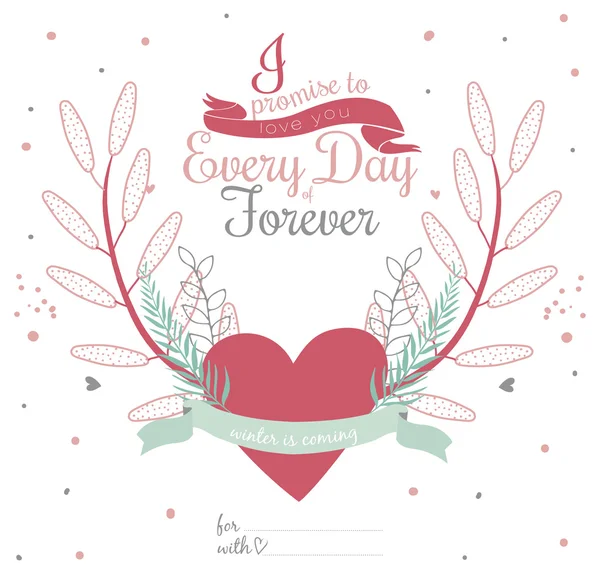 PrintValentine's Day card — Stock Vector