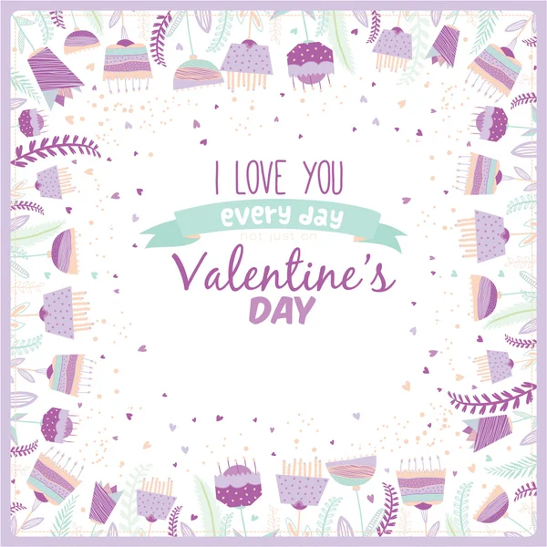 Romantic and love card — Stock Vector