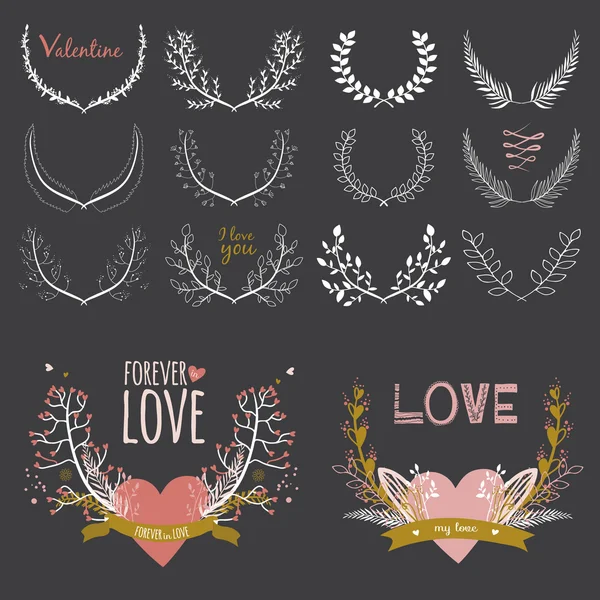 Decoraciones de San Valentín — Vector de stock