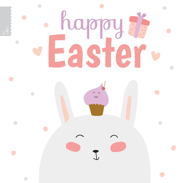 Happy Easter card with bunny — Stock Vector