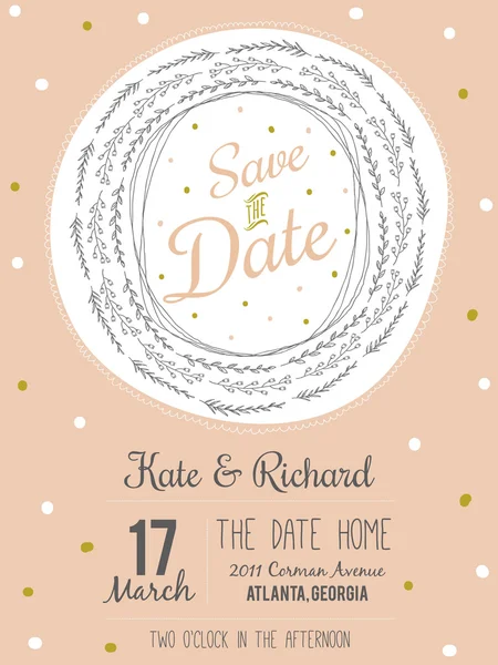 Enregistrer la carte d'invitation Date — Image vectorielle