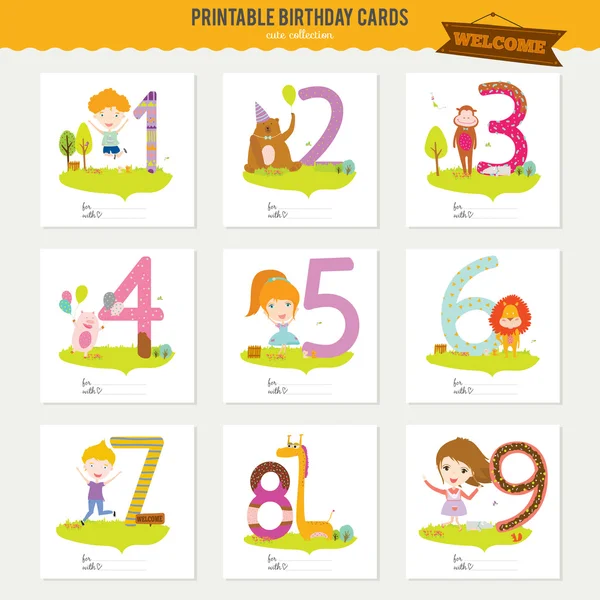 Doğum yıldönümü numaraları — Stok Vektör