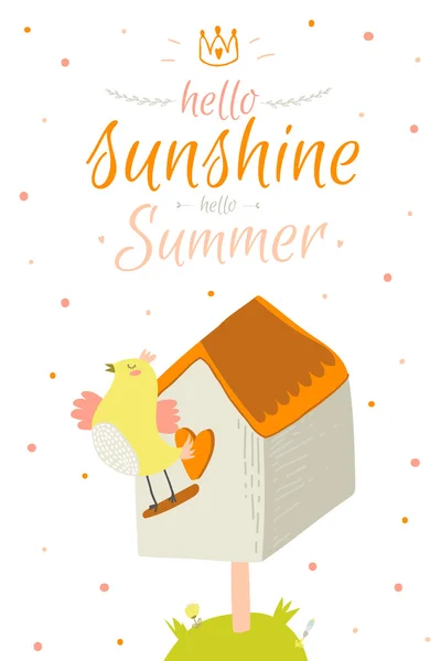 Greeting card with Summer illustration — Stock Vector