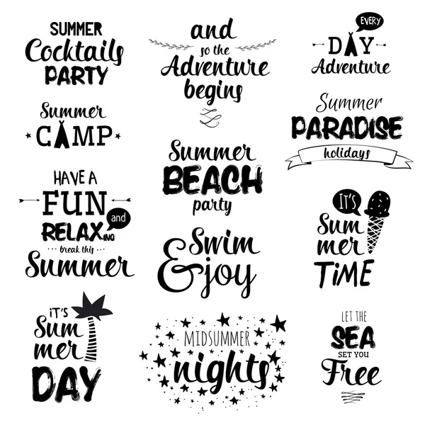 Vintage verano caligrafía letras — Vector de stock