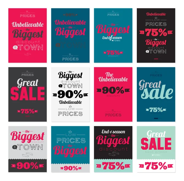 Collection of unusual biggest sale posters. — Stock Vector