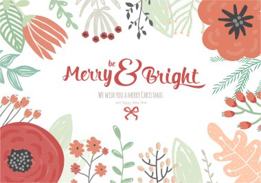 Vintage Christmas And New Year Card clipart