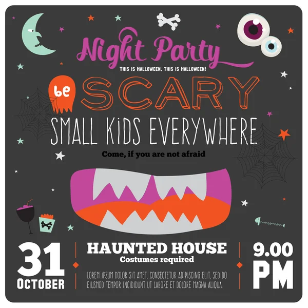 Carte d'affiche typographique Trick or Treat — Image vectorielle