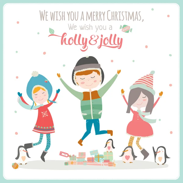 ビンテージ クリスマスと新年のカード — ストックベクタ