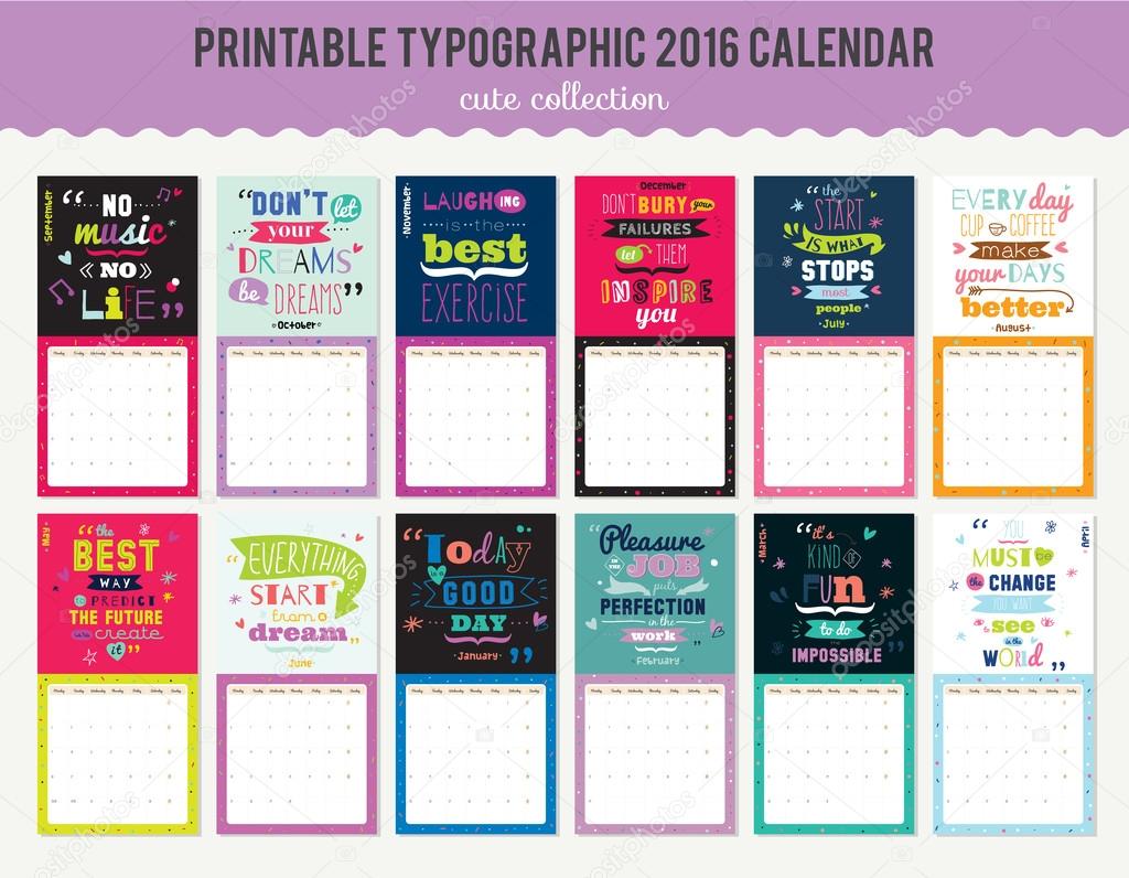 Calendar Template for 2016