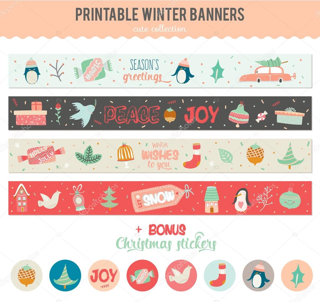 Horizontal Christmas banners