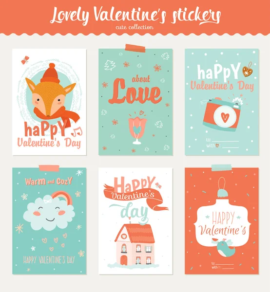 Valentines day gift cards — Stock Vector