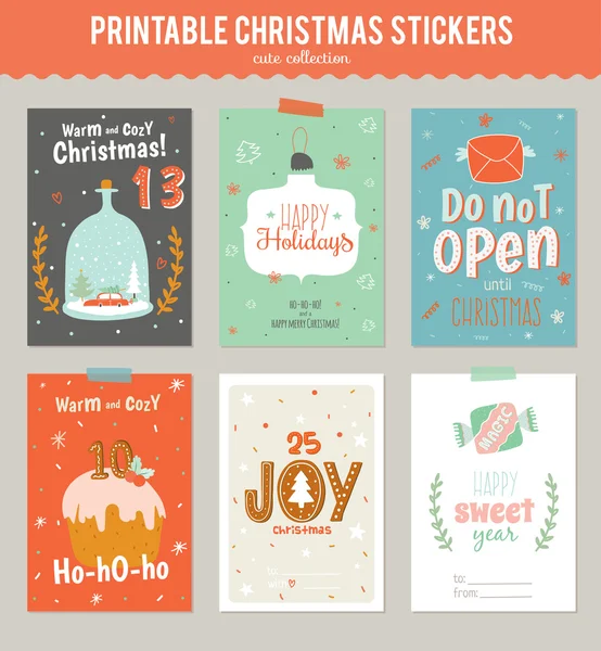 Weihnachtsgeschenkkarten — Stockvektor