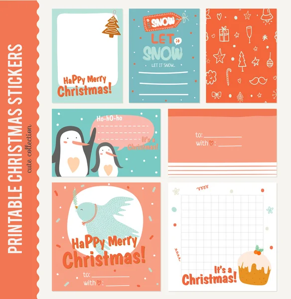 Collection of Cute Vector Journaling Cards — Stock Vector