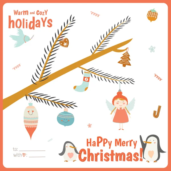 Cute Christmas card — Stock Vector