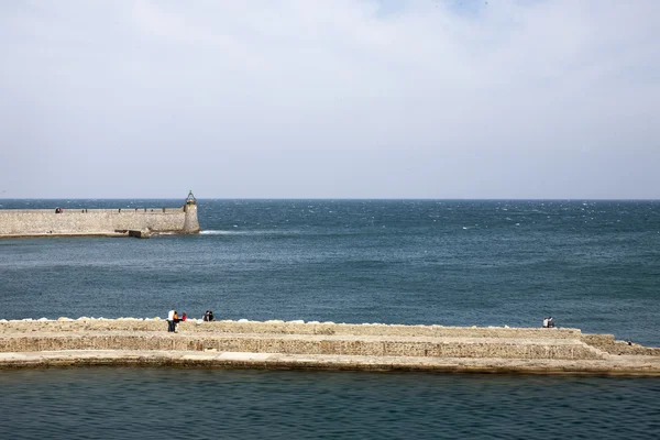 Stranden och hamnen collioure, södra Frankrike — Stockfoto