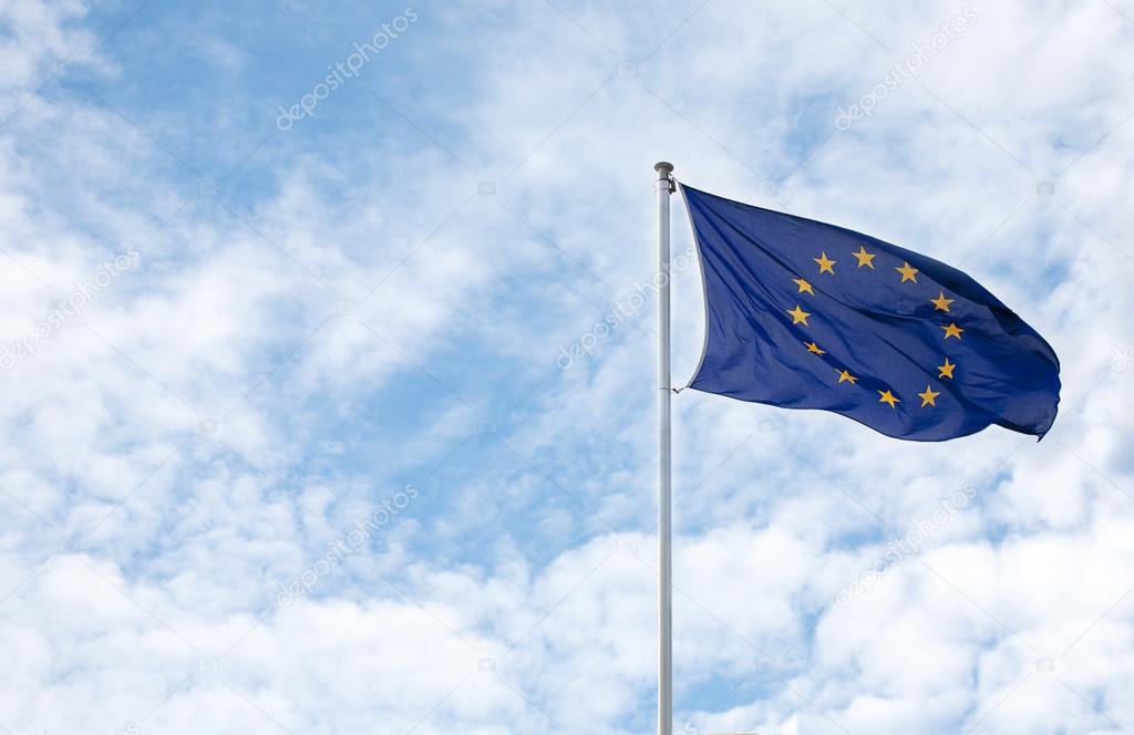 Flag european union against blue sky