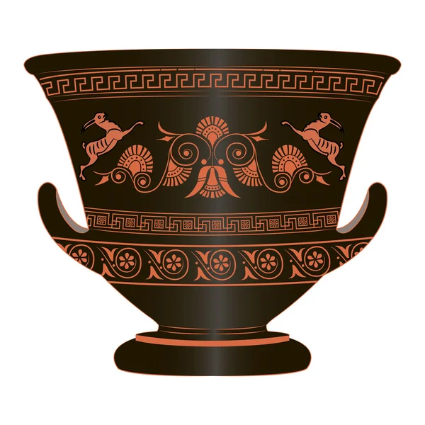 Vase ancient Greece. Pattern with animals. — Stock Vector