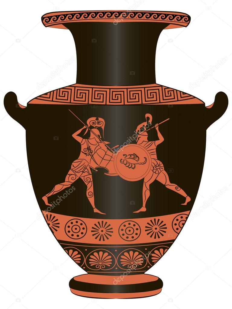 Vase Ancient Greece Battle Stock Vector C Aloxa 109797296