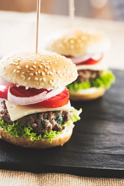 Mini hambúrgueres — Fotografia de Stock