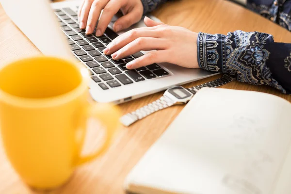 Laptop gebruiken — Stockfoto