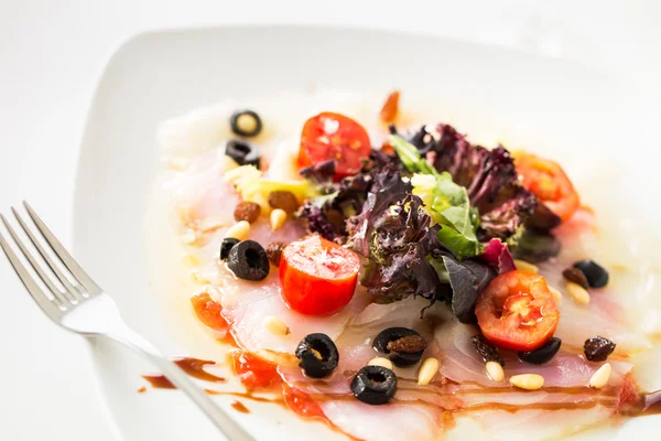 Carpaccio cod salad — Stock Photo, Image