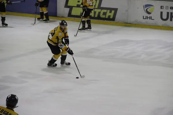 Partido Hockey Entre Club Kiev Falcons Equipo Bila Tsherkva Leopard — Foto de Stock