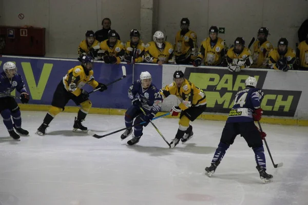 Hockey Match Kiev Club Falcons Team Bila Tsherkva Leopard Ukrainian — Stock Photo, Image