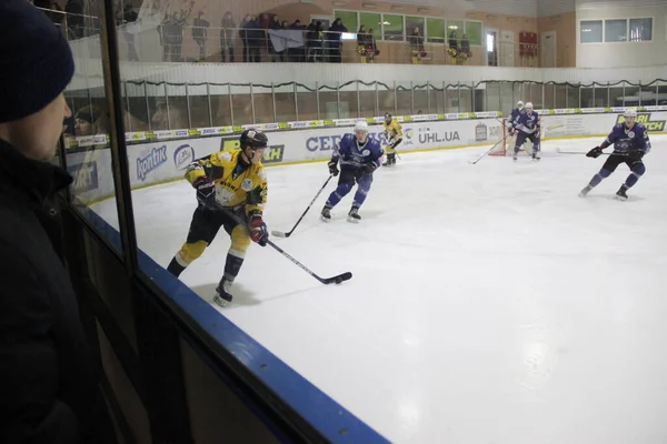 Jogo Hóquei Entre Kiev Clube Falcons Equipe Bila Tsherkva Leopard — Fotografia de Stock