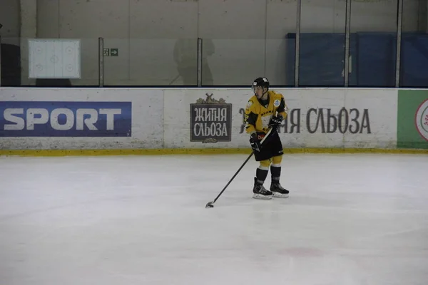 Partido Hockey Entre Equipo Kiev Falcons Club Bila Tcherkva Leopard — Foto de Stock