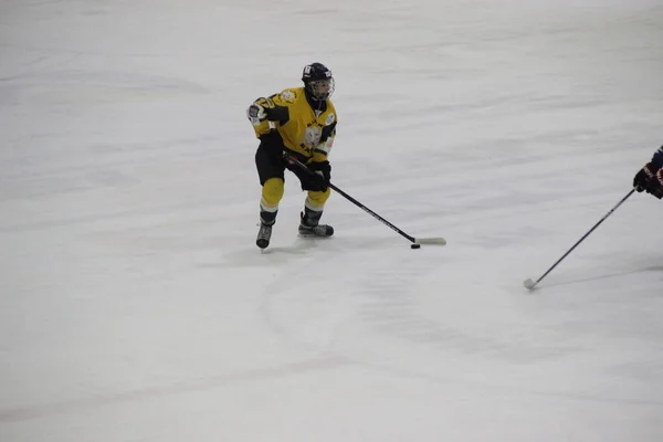 Partido Hockey Entre Equipo Kiev Falcons Club Bila Tcherkva Leopard —  Fotos de Stock