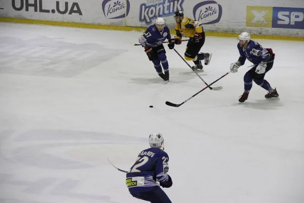 Jogo Hóquei Entre Kiev Team Falcons Clube Bila Tcherkva Leopard — Fotografia de Stock