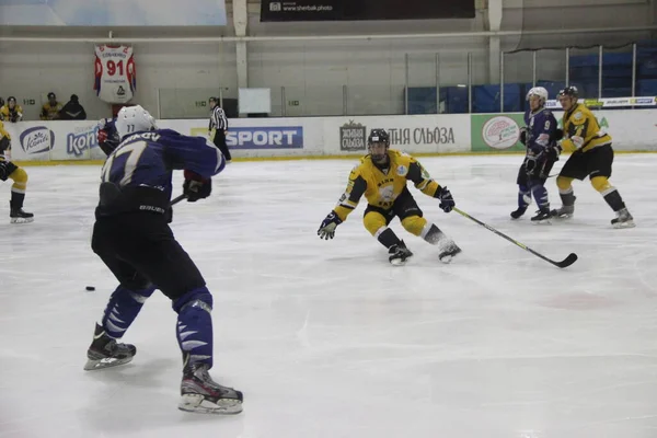 Hockeymatchen Mellan Kiev Laget Falcons Och Klubben Från Bila Tsherkva — Stockfoto