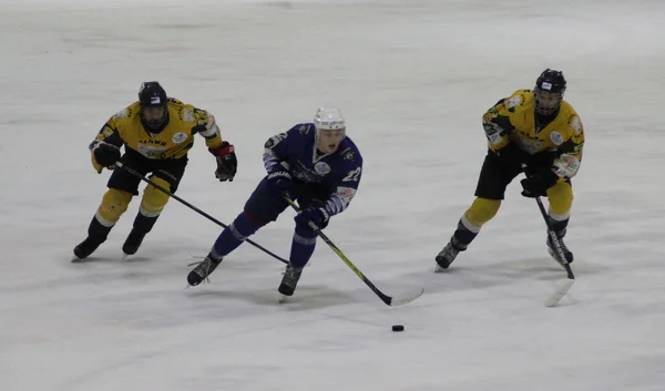 Partido Hockey Entre Club Kiev Falcons Equipo Bila Tcherkva Leopard — Foto de Stock