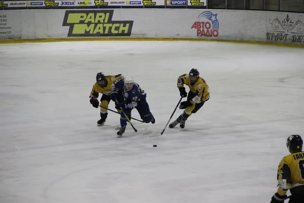 Match Hockey Entre Club Kiev Falcons Équipe Bila Tcherkva Leopard — Photo