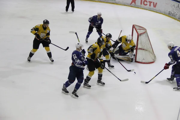 Match Hockey Entre Club Kiev Falcons Équipe Bila Tcherkva Leopard — Photo