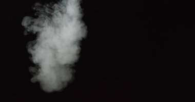 Low density smoke puff spreading concentrically outwards Gunshot smoke Shockwave smoke. Separated on pure black background, contains alpha channel. clipart