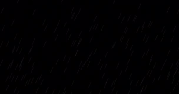 4k gocce di pioggia Caduta Alpha Computer generato pioggia animazione loop. versione pioggia pesante. È possibile utilizzare qualsiasi canale come alfa, o utilizzare la modalità di miscelazione soft light overlay per aggiungere alla composizione — Video Stock