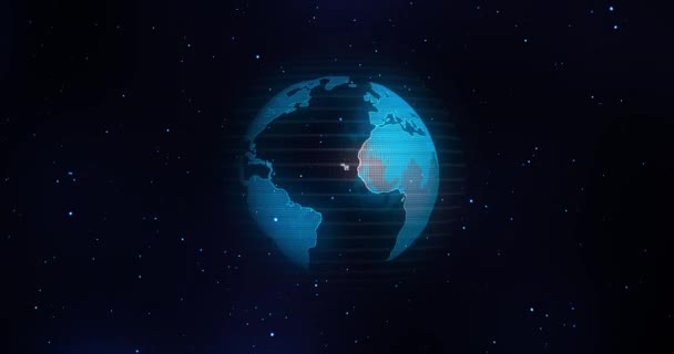 Global Communication Concept, The Earth Rotating With Node The Blue Marble. Earth Rotating Animation Social Future Technology Abstract. And Line connection. Futuristic And Technology Concepts. — Stock Video